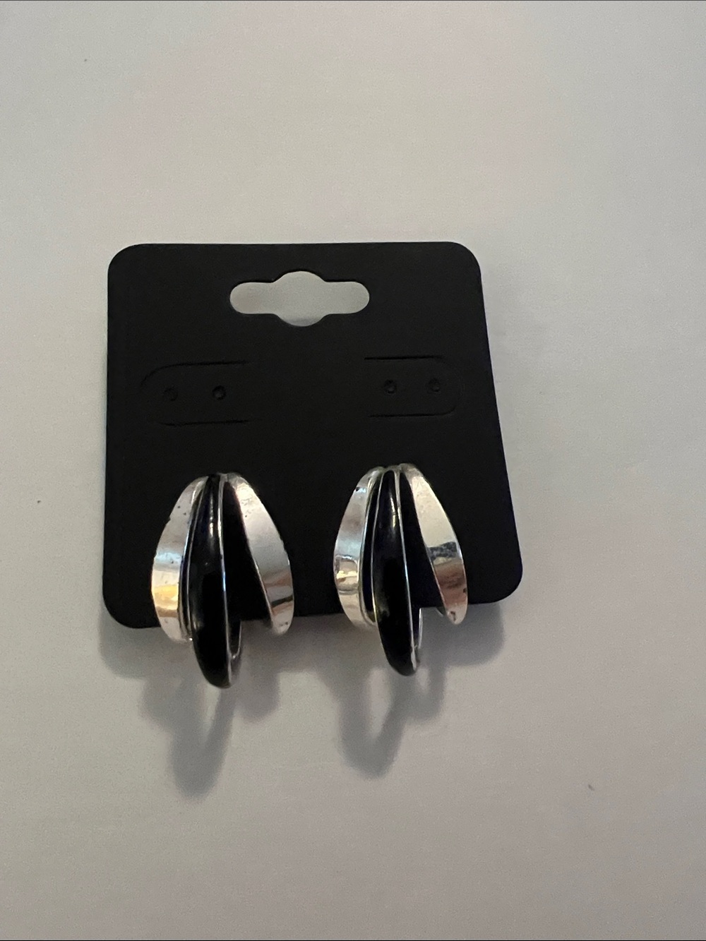 Classic Black and Silver Layered Earrings